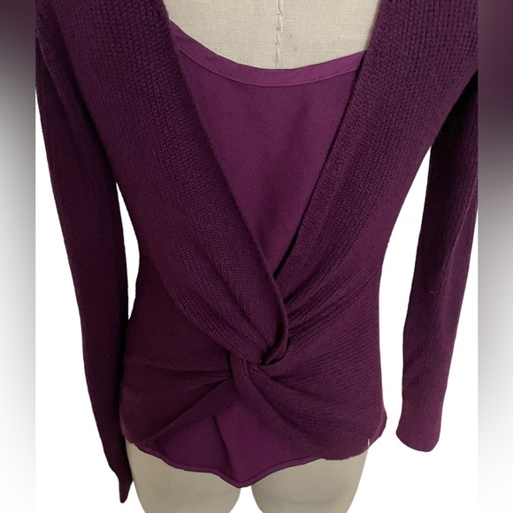 WHBM Purple Boatneck Sweater with Cross-Back Detail Size XXS - Picture 5 of 11